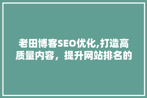 老田博客SEO优化,打造高质量内容，提升网站排名的方法