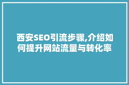 西安SEO引流步骤,介绍如何提升网站流量与转化率