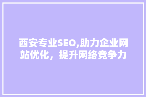 西安专业SEO,助力企业网站优化，提升网络竞争力