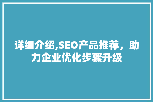 详细介绍,SEO产品推荐，助力企业优化步骤升级