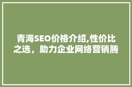 青海SEO价格介绍,性价比之选，助力企业网络营销腾飞