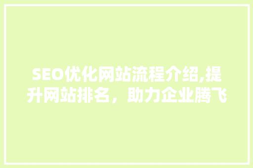 SEO优化网站流程介绍,提升网站排名，助力企业腾飞