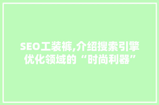 SEO工装裤,介绍搜索引擎优化领域的“时尚利器”