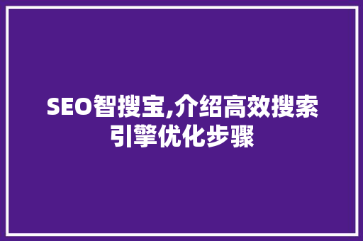 SEO智搜宝,介绍高效搜索引擎优化步骤