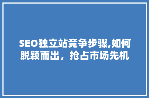 SEO独立站竞争步骤,如何脱颖而出，抢占市场先机