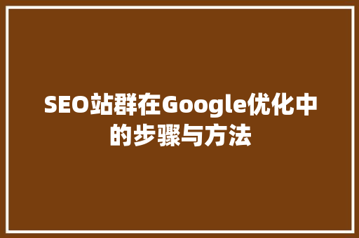 SEO站群在Google优化中的步骤与方法