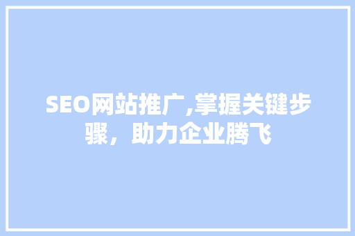 SEO网站推广,掌握关键步骤，助力企业腾飞
