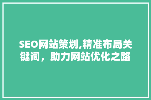 SEO网站策划,精准布局关键词，助力网站优化之路
