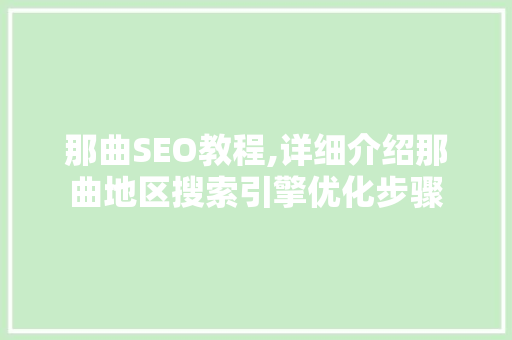 那曲SEO教程,详细介绍那曲地区搜索引擎优化步骤  第1张