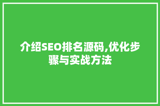 介绍SEO排名源码,优化步骤与实战方法