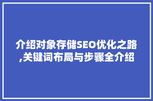 介绍对象存储SEO优化之路,关键词布局与步骤全介绍