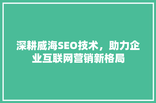 深耕威海SEO技术，助力企业互联网营销新格局