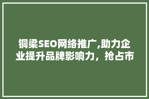 铜梁SEO网络推广,助力企业提升品牌影响力，抢占市场先机