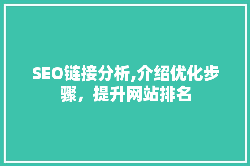 SEO链接分析,介绍优化步骤，提升网站排名