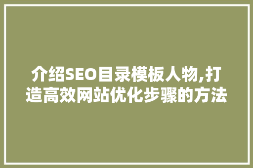 介绍SEO目录模板人物,打造高效网站优化步骤的方法