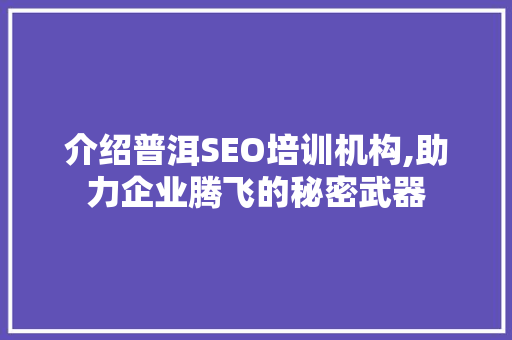 介绍普洱SEO培训机构,助力企业腾飞的秘密武器