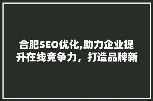 合肥SEO优化,助力企业提升在线竞争力，打造品牌新高度