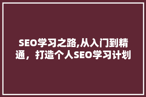 SEO学习之路,从入门到精通，打造个人SEO学习计划