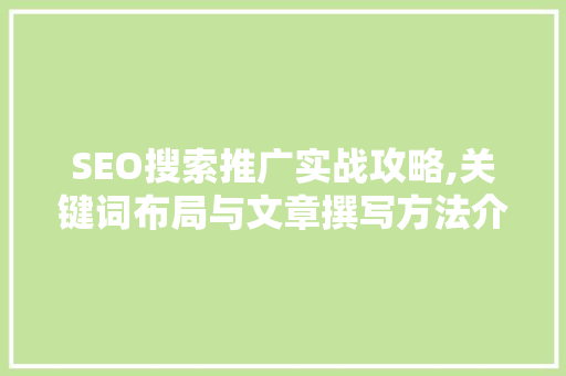 SEO搜索推广实战攻略,关键词布局与文章撰写方法介绍