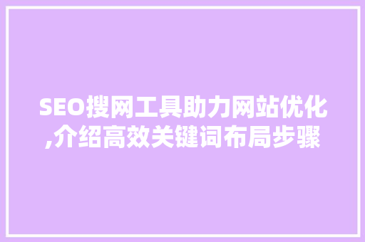 SEO搜网工具助力网站优化,介绍高效关键词布局步骤