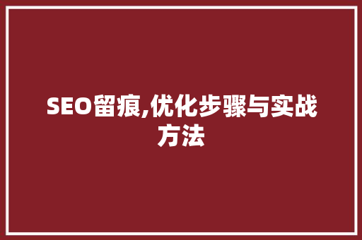 SEO留痕,优化步骤与实战方法