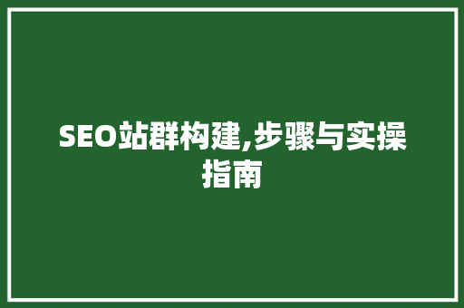 SEO站群构建,步骤与实操指南