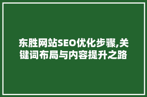 东胜网站SEO优化步骤,关键词布局与内容提升之路