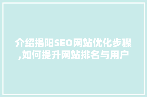 介绍揭阳SEO网站优化步骤,如何提升网站排名与用户体验