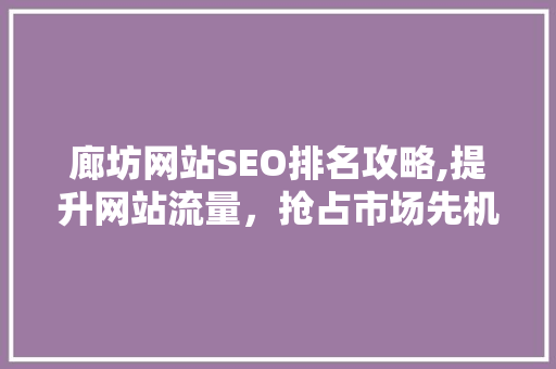 廊坊网站SEO排名攻略,提升网站流量，抢占市场先机