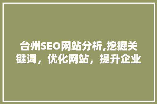 台州SEO网站分析,挖掘关键词，优化网站，提升企业品牌影响力