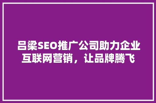 吕梁SEO推广公司助力企业互联网营销，让品牌腾飞