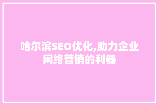 哈尔滨SEO优化,助力企业网络营销的利器