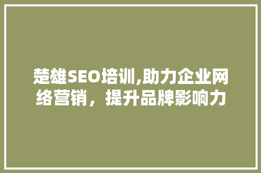 楚雄SEO培训,助力企业网络营销，提升品牌影响力
