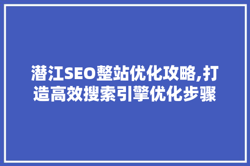 潜江SEO整站优化攻略,打造高效搜索引擎优化步骤