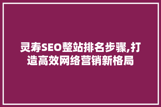 灵寿SEO整站排名步骤,打造高效网络营销新格局