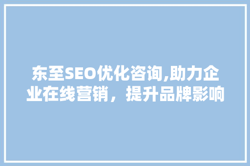 东至SEO优化咨询,助力企业在线营销，提升品牌影响力