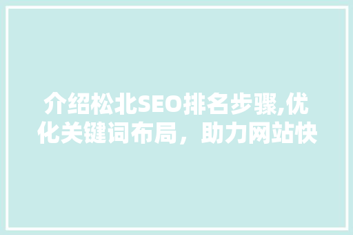 介绍松北SEO排名步骤,优化关键词布局，助力网站快速崛起