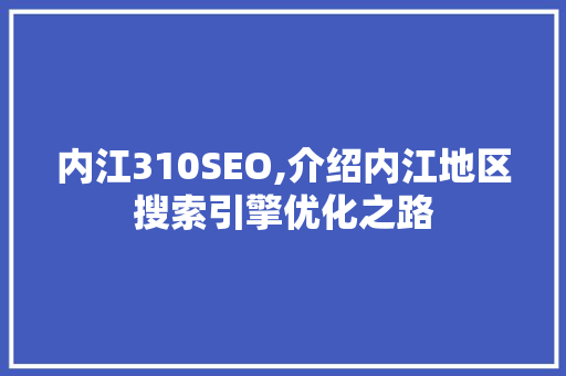 内江310SEO,介绍内江地区搜索引擎优化之路