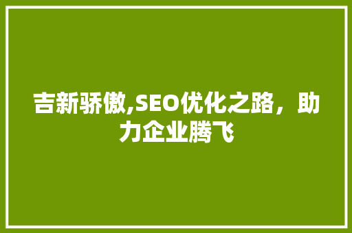 吉新骄傲,SEO优化之路，助力企业腾飞