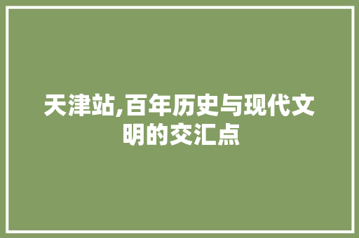 天津站,百年历史与现代文明的交汇点