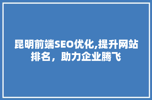 昆明前端SEO优化,提升网站排名，助力企业腾飞