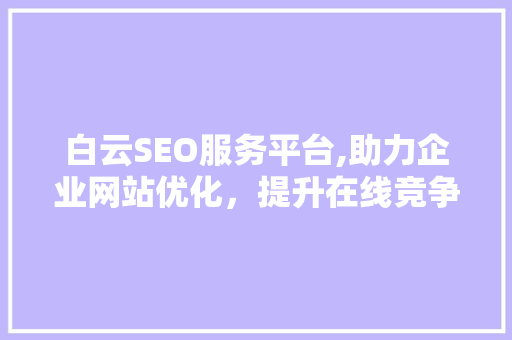 白云SEO服务平台,助力企业网站优化，提升在线竞争力