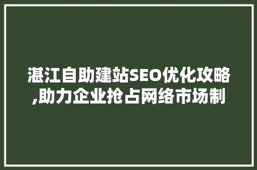 湛江自助建站SEO优化攻略,助力企业抢占网络市场制高点
