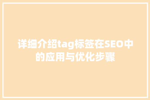 详细介绍tag标签在SEO中的应用与优化步骤