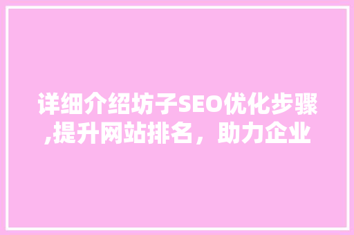 详细介绍坊子SEO优化步骤,提升网站排名，助力企业腾飞