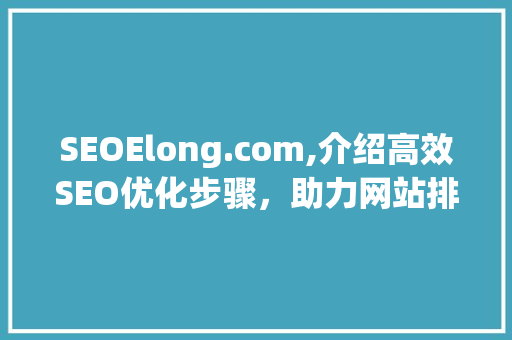 SEOElong.com,介绍高效SEO优化步骤，助力网站排名提升