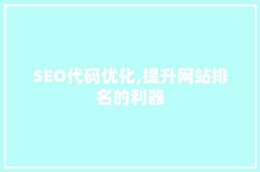 SEO代码优化,提升网站排名的利器