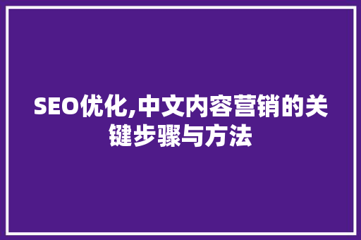 SEO优化,中文内容营销的关键步骤与方法