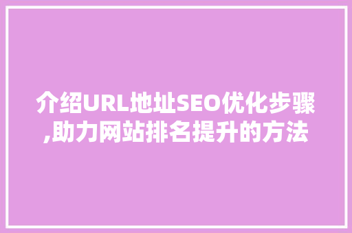 介绍URL地址SEO优化步骤,助力网站排名提升的方法