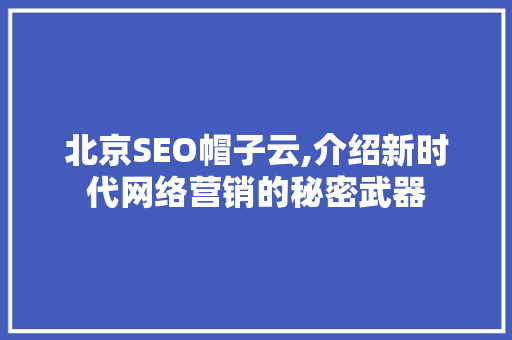 北京SEO帽子云,介绍新时代网络营销的秘密武器